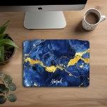 Design de mármore azul e Dourado personalizado,<br><div class="desc">Belo Cobrir de Textura Azul E Dourada Marble,  Design de iPad Pro Personalizado</div>