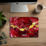 Design de mármore vermelho e Dourado personalizado<br><div class="desc">Cobrir iPad Pro Dourado,  Design de Textura Marble Vermelha E Belo Luxo</div>
