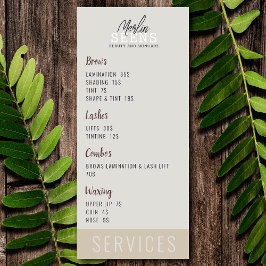 Design de Menu de Tratamento de Salão de Beleza