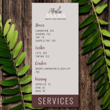 Design de Menu de Tratamento de Salão de Beleza