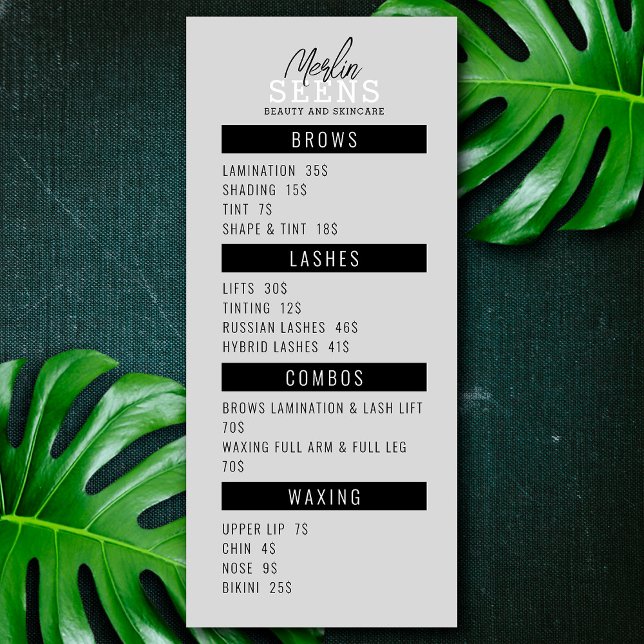 Design de Menu de Tratamento de Salão de Beleza (Criador carregado)