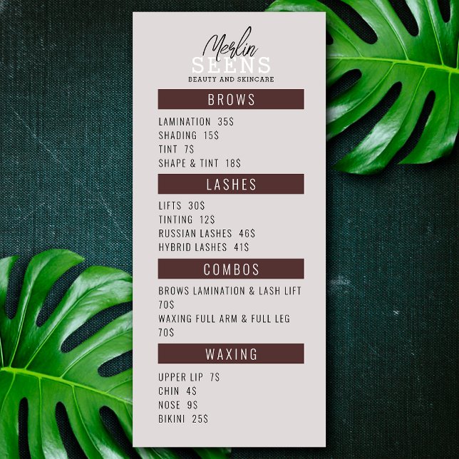 Design de Menu de Tratamento de Salão de Beleza (Criador carregado)