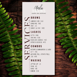 Design de Menu de Tratamentos de Salão de Beleza
