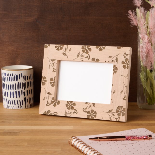 Design de Moldura Gravada Floral Elegante para Dec (Left)