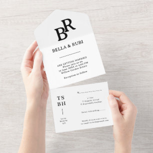 Design de Monograma de Casamento Minimalista Elega