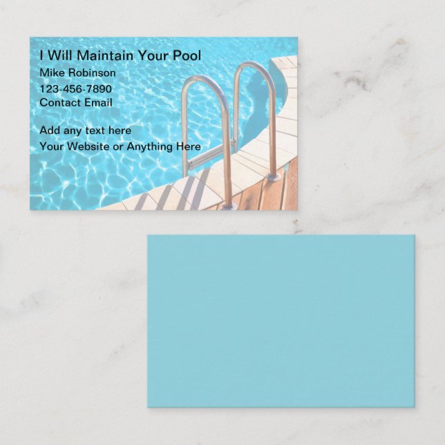 Design de natação de Cartões de visitas únicos (Frente/Verso)