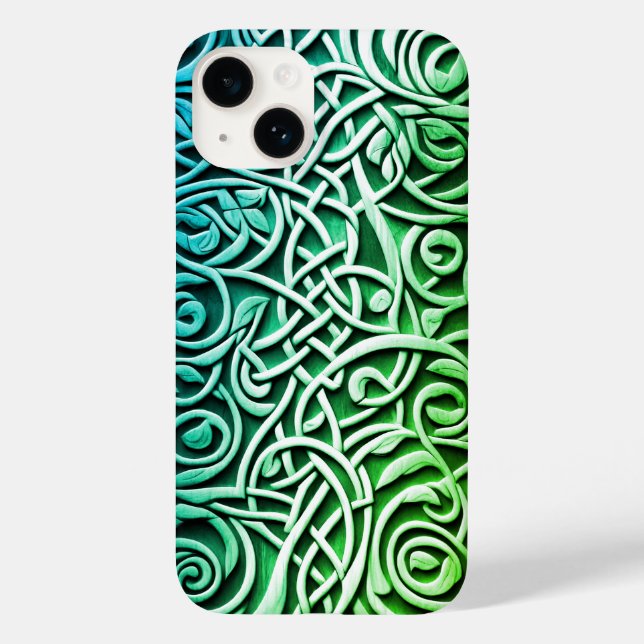 Design de Nó Verde Gravado 3D Celular (Verso)