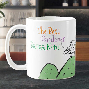 Design de ovelha para uma caneca de café de jardin