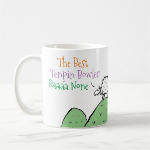 Design de ovelha para uma caneca de café Tenpin Bo