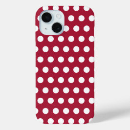 Design de padrão de bolinhas brancas em fundo verm