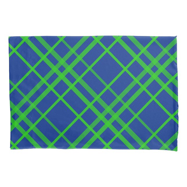 Design de Padrão de Xadrez de Tartan Azul (Frente)