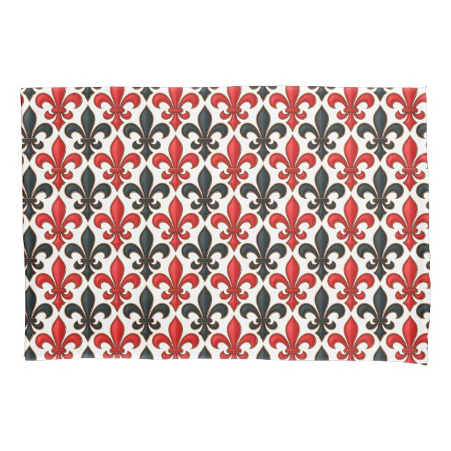 Design de padrão do Red Black Barroco Fleur-de-lis (Frente)