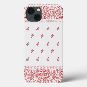 Design de Paisley Vermelho e Branco