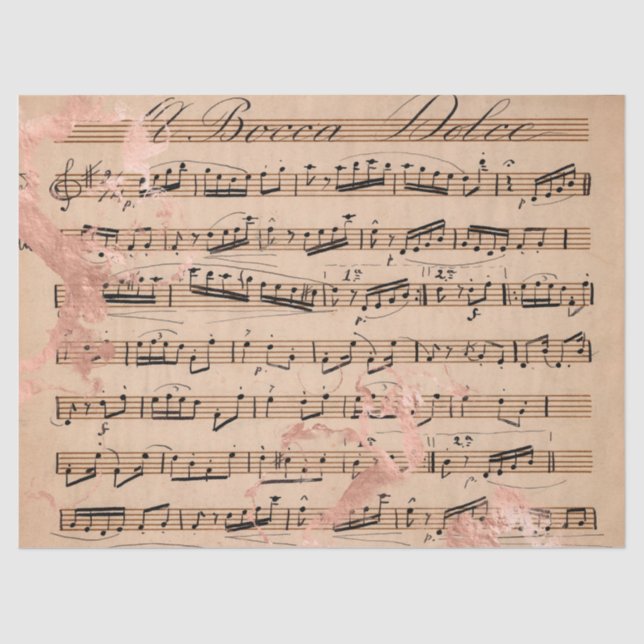 Design de papel Dourado Ephemera Rosa (Frente )