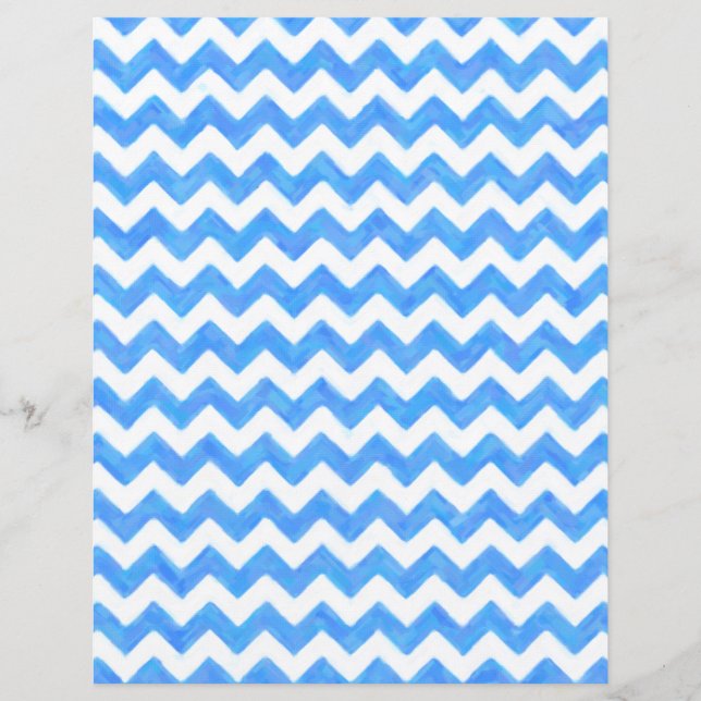 Design de Papel Scrapbook Pintado Azul (Frente)