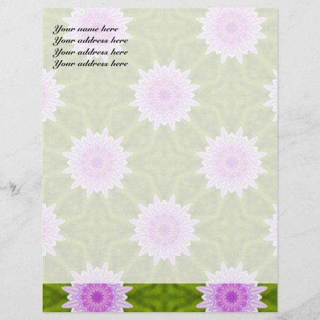 Design de Papel Timbrado com Flocos de Neve Rosa (Frente)