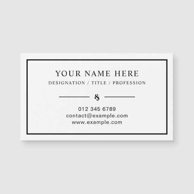 Design de placa magnética profissional para sua em (Frente)