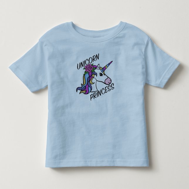 Design de Princesa Unicórnio - Camiseta de Jersey  (Frente)