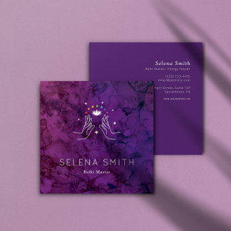 Design de quadrado Cartão de visita de Reiki com C