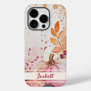 design de queda de abóbora de aquarela com nome