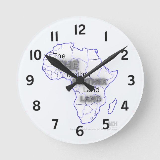 Design De Relógio De Parede Com Mapa Da África (Frente)