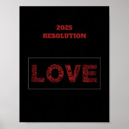design de RESOLUÇÃO 2025 AMOR Poster vermelho mode