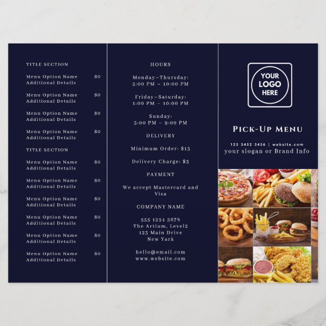 Design de Restaurante Azul Marinho | Marca Persona (Frente)