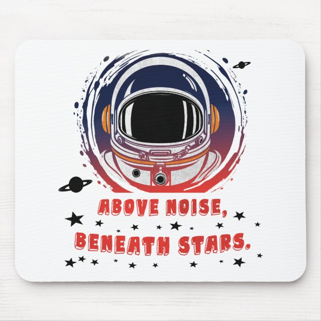 Design de retrato de astronauta - Mouse Pad (Frente)