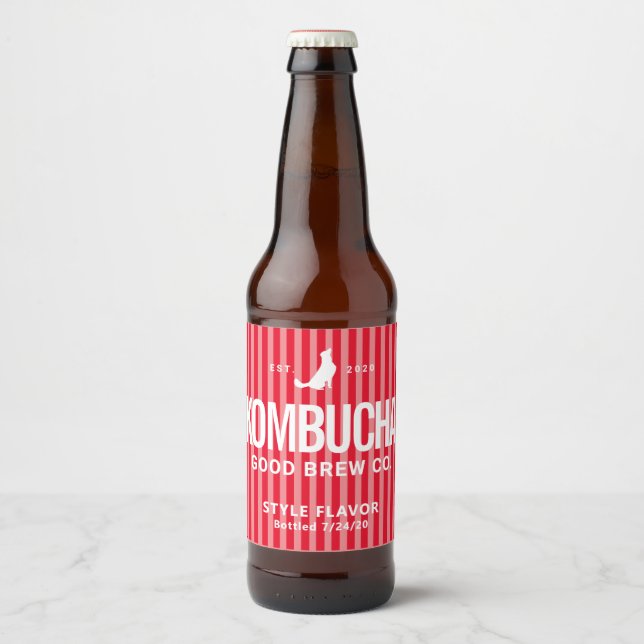 Design de Rótulo da Cozinha Kombucha (Frente)