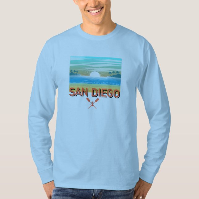 Design de San Diego - Camisa de T-Capa Longa Básic (Frente)