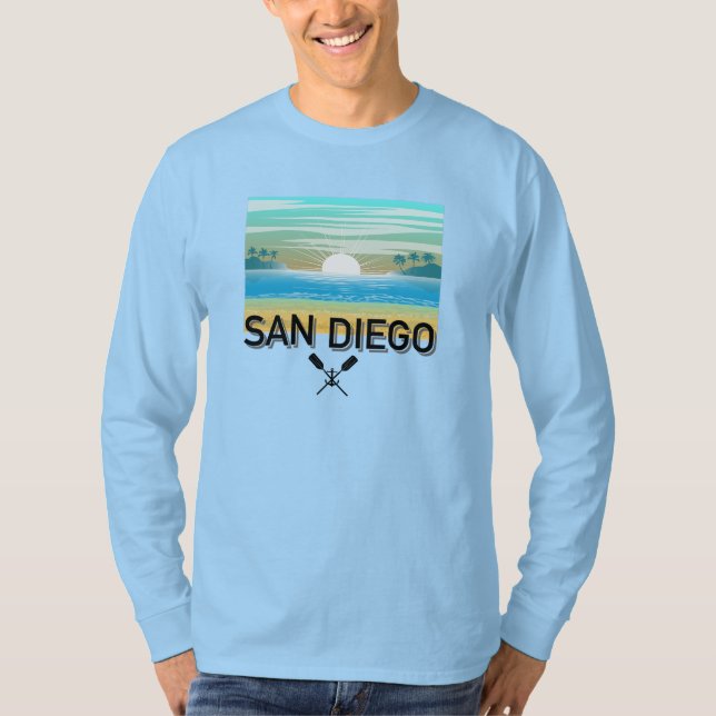 Design de San Diego - Camisa de T-Capa Longa Básic (Frente)
