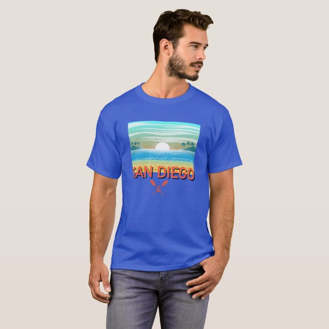 Design de San Diego - Camiseta Escura Básica (Frente Completa)