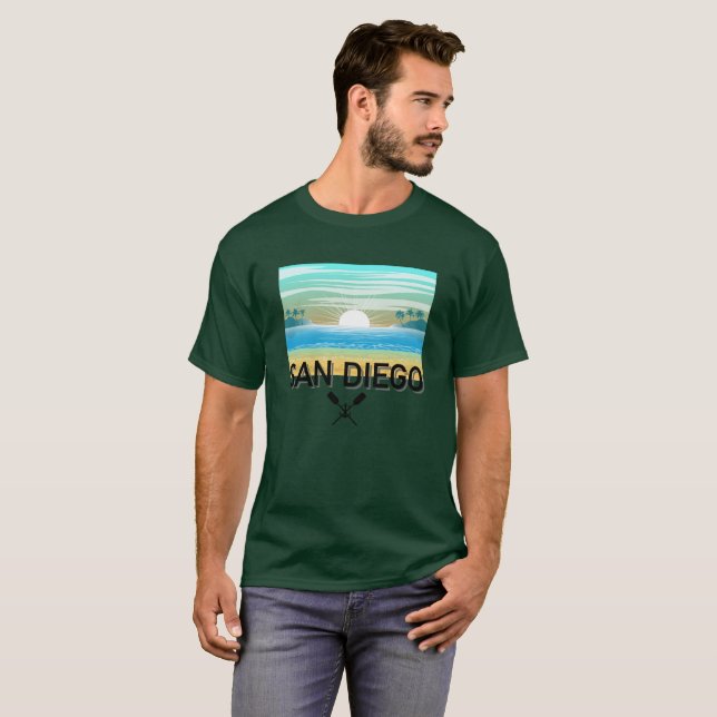 Design de San Diego - Camiseta Escura Básica (Frente Completa)