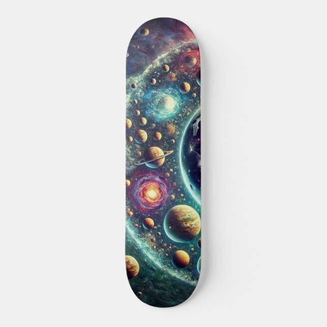 Design de skate de espaço e planeta (Frente)
