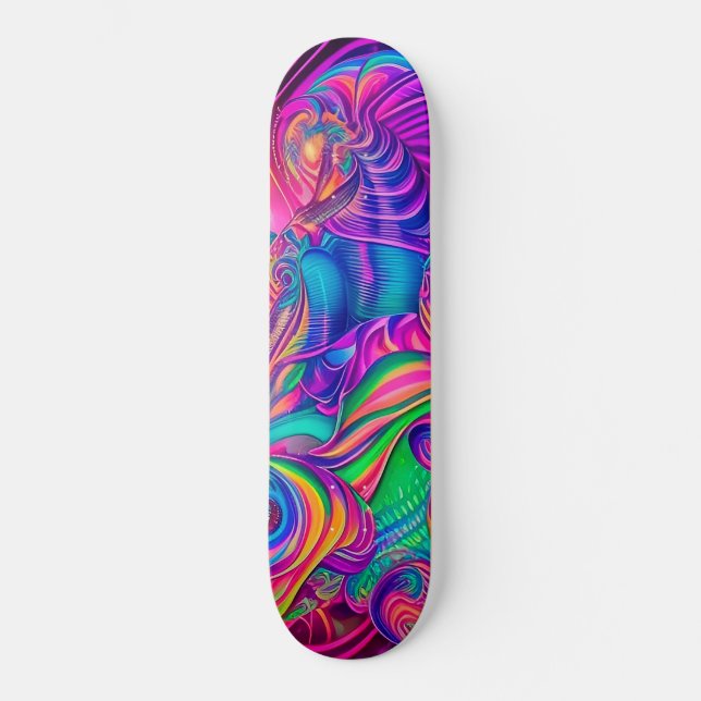Design de skate trippy com estilo psicodélico (Frente)