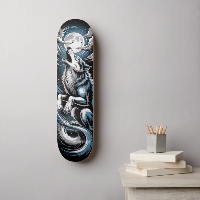 design de skateboard Bleu Wolf (Arte de parede)