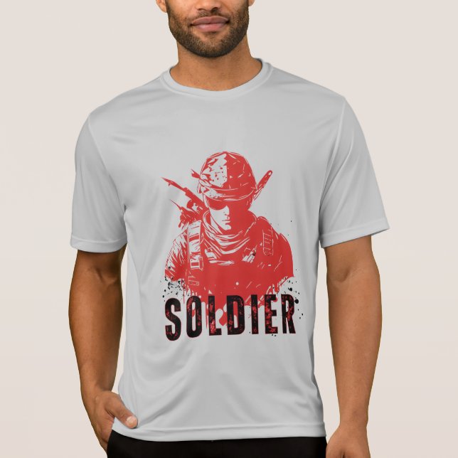 Design de soldado para camisa impressa (Frente)