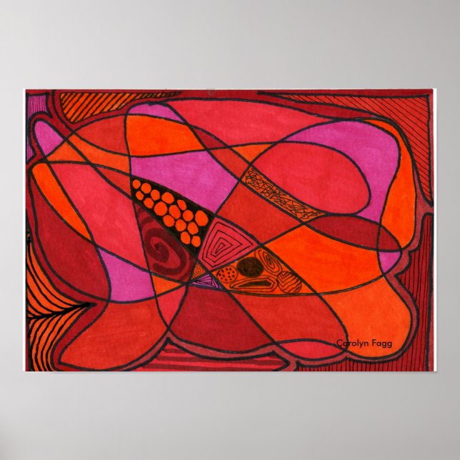 design de "Study in Reds" por Carolyn Fagg Poster (Frente)