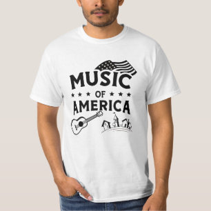 Design de t-shirt exclusiva da América do Música