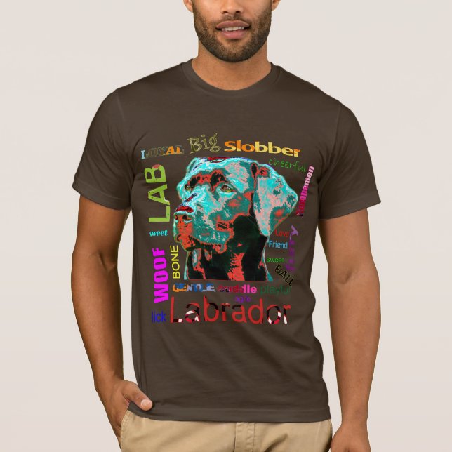 Design de T-Shirt Pop de Labrador Preto (Frente)