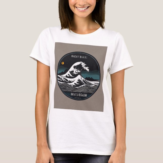 "Design de T-Shirt Vibrant Surfer Rides - Negrito  (Frente)