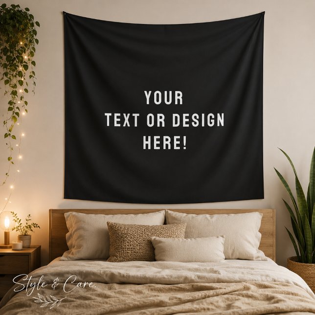 Design de Tapeçaria Preta Pequena Personalizada (Personalized Small Black Tapestry Design)
