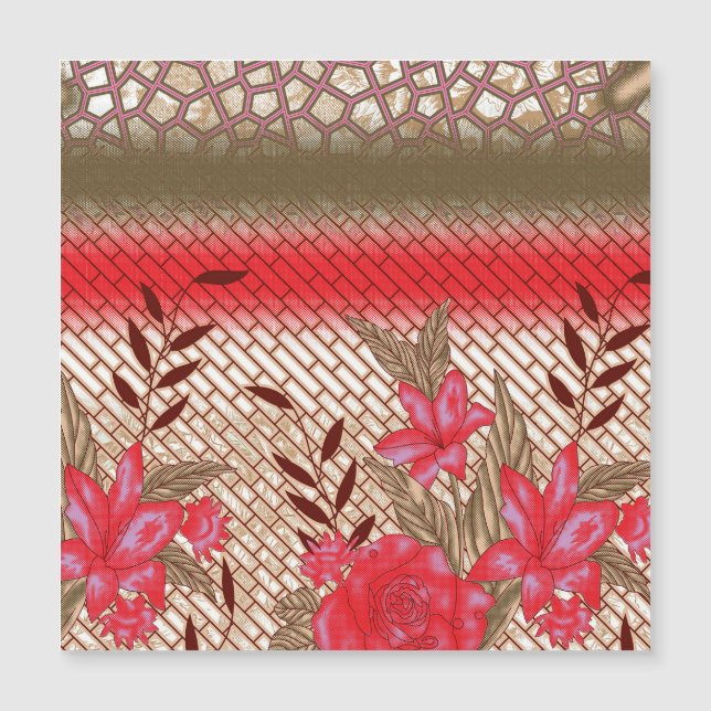 Design de tecido de intricato com padrões florais (Frente)