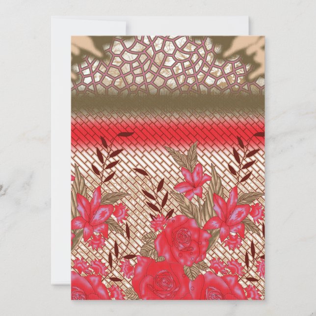 Design de tecido de intricato com padrões florais (Frente)