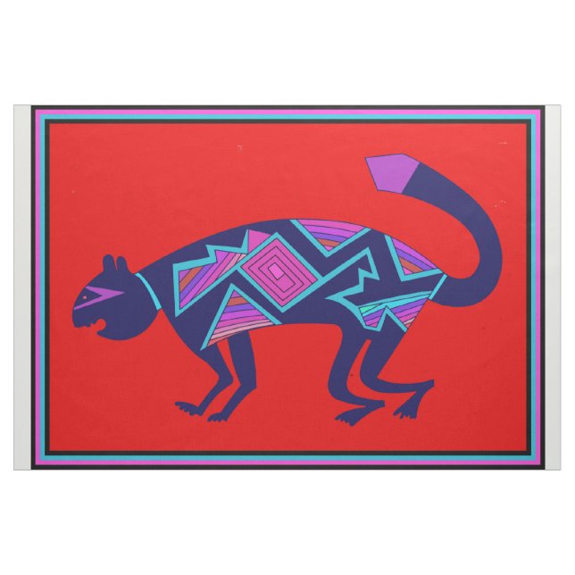 Design de tecido Mimbres Wild Cat (Jarda)