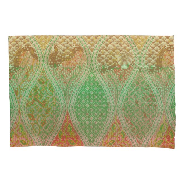 Design de têxteis coloridos com flores intrincadas (Frente-Esquerda)