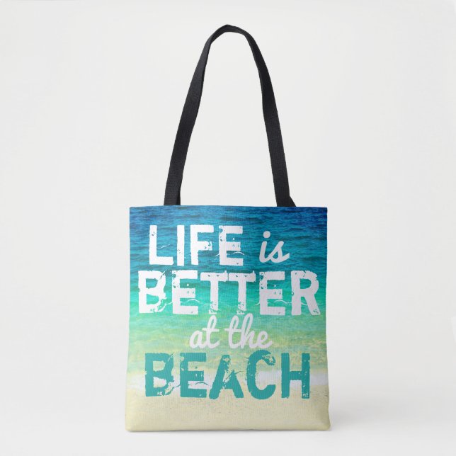 design de tipografia bolsa de praia tropical (Frente)