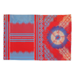 design de um padrão vermelho e azul