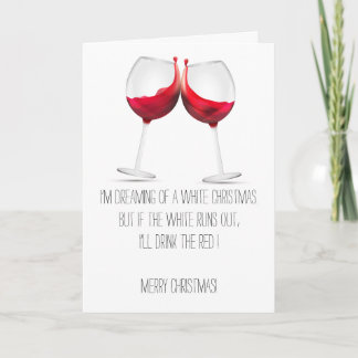 Design de vinho com cartão de Natal humorístico