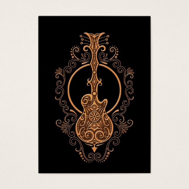 Design de Violão Castanho em Preto (Frente)